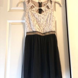 NWOT Never worn cream black and gold party dress